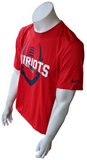 Nike Dri-Fit Men's New England Patriots NFL Football Red Short Sleeve Shirt