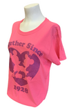 Disney Women's Mickey Mouse & Minnie Mouse Together Since 1928 Shirt Pink Size L