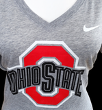 Nike Women's Ohio State Buckeyes OSU Gray Slim Fit Shirt Size Small