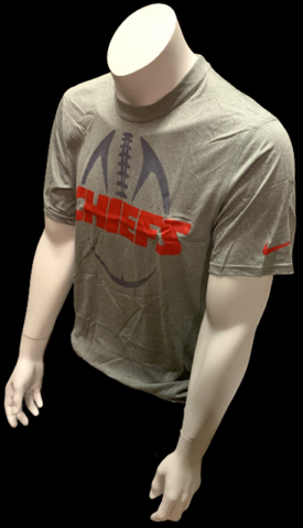 Nike Dri Fit Men's Kansas City Chiefs Gray Short Sleeve Shirt NFL T-Shirt