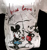 Disney Women's Mickey & Minnie Mouse True Love White Short Sleeve T-Shirt Size M