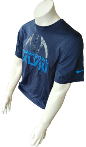 Nike Men's Dri-Fit Super Bowl XLVIII Navy NFL Football Shirt Size Large