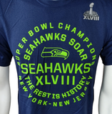 Nike Dri-Fit Men's Seattle Seahawks XLVIII Super Bowl Champions Navy Shirt