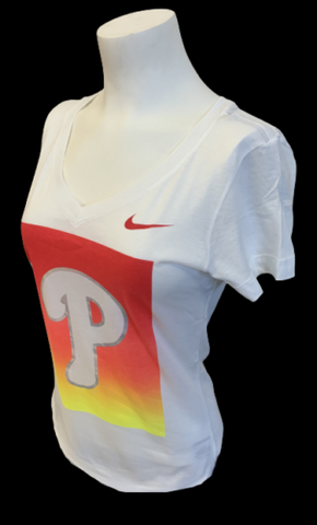 Nike Women's Philadelphia Phillies Baseball MLB White Slim Fit Shirt