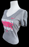 Nike Women's Everything's Hotter In Atlanta Braves Gray Slim Fit Shirt Size S