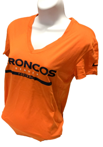 Nike Dri Fit Women's Denver Broncos Football Orange Short Sleeve Shirt NFL