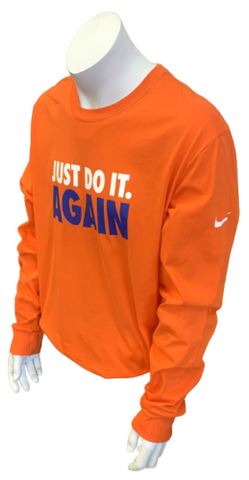 Nike Men's Just Do It Again Graphic Orange Long Sleeve Shirt Size XX-Large