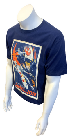 Disney Men's Star Wars Join The Rebellion Navy Short Sleeve Shirt Size Medium