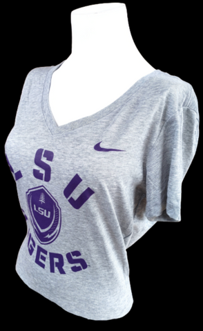 Nike Women's Louisiana State University LSU Tigers Gray Slim Fit Shirt