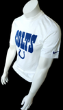 Nike NFL Team Apparel Men's Indianapolis Colts White Short Sleeve Shirt Size S