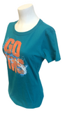 Nike Women's Miami Dolphins Go Fins Aqua Short Sleeve Slim Fit Shirt Size Medium