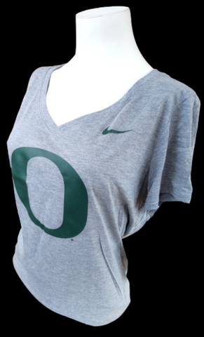 Nike Women's NCAA University Of Oregon Ducks Gray Slim Fit Shirt Size X-Large