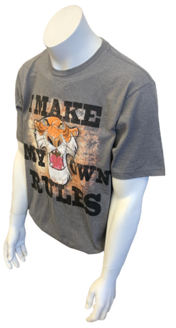 Disney Men's Lion King I Make My Own Rules Gray Short Sleeve Shirt Size Large