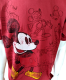 Disney Men's Creation Of Mickey Mouse Red Short Sleeve Shirt Size Large