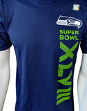 Nike Dri-Fit Men's Seattle Seahawks XLVIII Super Bowl Navy Short Sleeve Shirt