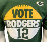 Nike Men's Green Bay Packers Vote For Rodgers #12 Green Short Sleeve Shirt Small