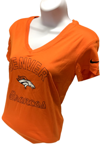 Nike Denver Broncos Dri-Fit NFl Swoosh Logo Orange T-Shirt - Women’s Small