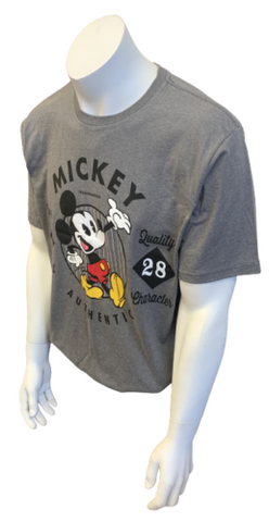 Disney Men's Mickey Mouse Genuine Character 1928 Gray Short Sleeve Shirt Size L