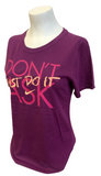 Nike Women's Dri-Fit Don't Ask Just Do It Graphic Pink Shirt Size Small