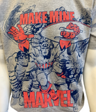 Disney Men's Make Mine Marvel Gray Short Sleeve Shirt Size Large