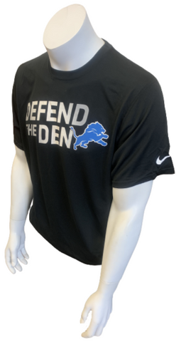 Nike Dri Fit Men's Detroit Lions Defend The Den Black Short Sleeve Shirt Large