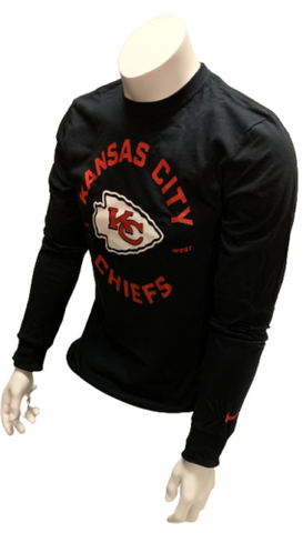 Nike Men's Kansas City Chiefs Black Long Sleeve Shirt NFL T-Shirt