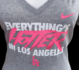 Nike Women's Everything's Hotter In Los Angeles Dodgers Gray Slim Fit Shirt M