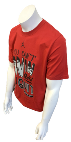 Nike Jordan Men's You Cant Win Until I Quit Jumpman Graphic Red Shirt Size Small