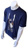 Nike Men's Super Bowl XLVIII Statue Of Liberty Field Goal Navy Football Shirt L