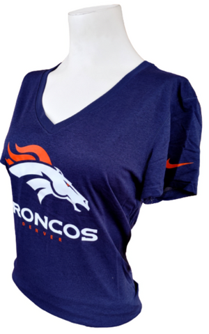 Nike Dri-Fit Women's Denver Broncos Navy Short Sleeve Shirt Size Medium