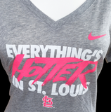 Nike Women's Everything's Hotter In St. Louis Cardinals Gray Slim Fit Shirt L