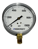 Ashcroft 1005P Pressure Gauge 1000 PSI 1/4" NPT 3-1/2" Face Diameter 355-25