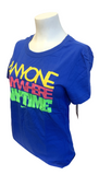 Nike Women's "Anyone, Anywhere, Anytime" Blue Short Sleeve Slim Fit Shirt