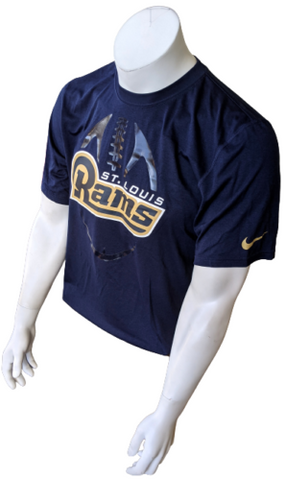 Nike NFL Team Apparel Men's Dri-Fit St. Louis Rams Football Navy Shirt Size M