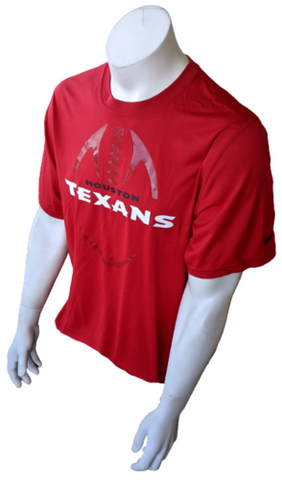 Nike Dri-Fit Men's NFL Houston Texans Football Red Short Sleeve Shirt Size Large