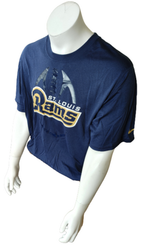 Nike Dri-Fit Men's NFL St. Louis Rams Football Navy Short Sleeve Shirt Size XL