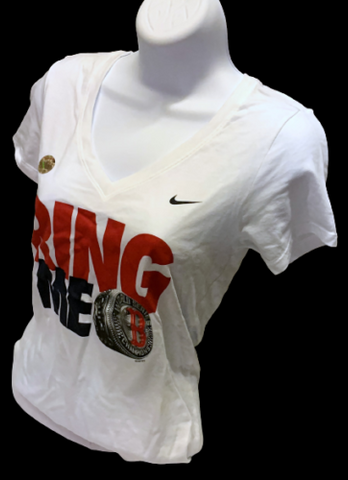 Nike Women's Boston Red Sox White Short Sleeve Shirt Ring Me T-Shirt