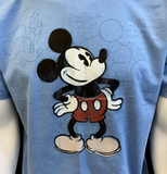 Disney Men's Mickey Mouse Blue Short Sleeve 100% Cotton Shirt Size Medium