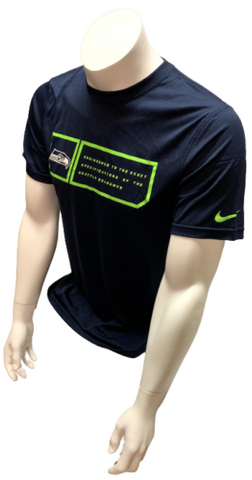 Nike Dri Fit Men's Seattle Seahawks Navy Short Sleeve Shirt NFL Football T-Shirt