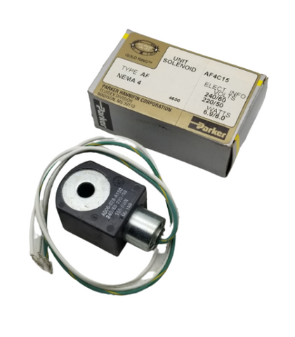 Parker AF4C15 Solenoid Valve Coil 240/220 V 6.9/8.9 W (12 Available)