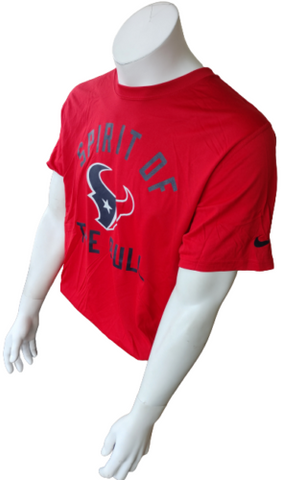 Nike Dri Fit Men's Houston Texans Spirit Of The Bull Red Short Sleeve Shirt L