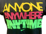 Nike Women's "Anyone, Anywhere, Anytime" Black Short Sleeve Slim Fit Shirt