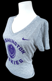 Nike Women's Washington Huskies NCAA Gray Slim Fit Shirt Size Large