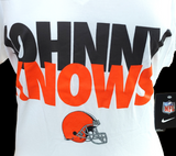 Nike Women's Johnny Manziel Cleveland Browns Johnny Knows White Slim Fit Shirt