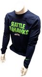 Nike Men's Seattle Seahawks Navy Long Sleeve Shirt NFL T-Shirt