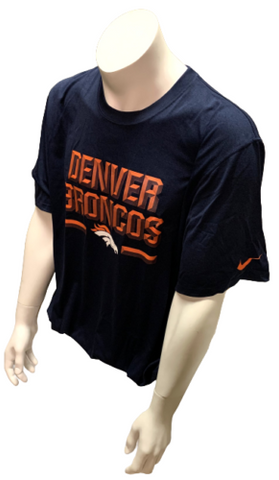 Nike Dri Fit Men's Denver Broncos Chiseled Navy Short Sleeve Shirt NFL T-Shirt