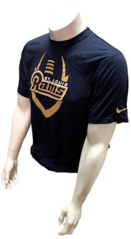 Nike Dri Fit Men's St. Louis Rams Football Navy Short Sleeve Shirt NFL T-Shirt