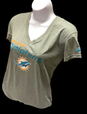 Nike Dri Fit Women's Miami Dolphins Gray Short Sleeve Shirt NFL Football T-Shirt