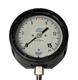 Wika 52888607 4.5" Liquid Filled XSEL Pressure Gauge 15 PSI 1/4" NPT Lower Mount