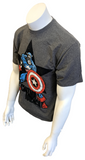 Disney Men's Marvel Captain America Gray Short Sleeve Shirt